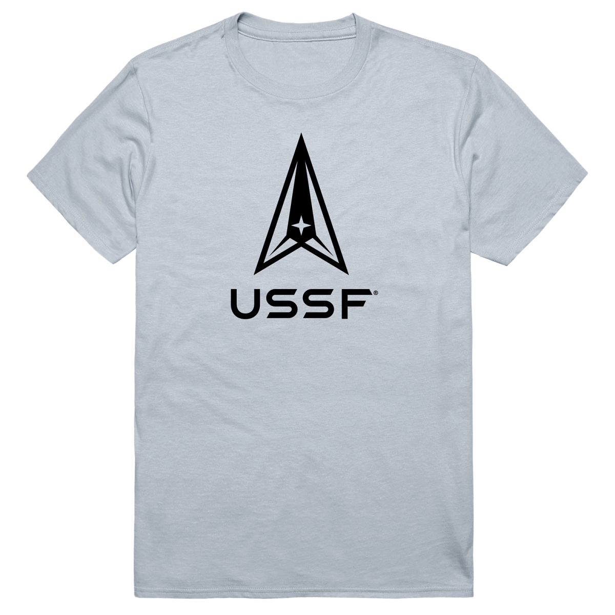 AM5-SF1-SIL-01 Basic Military US Space Force 1 Short Sleeve T-Shirt, Silver - Small