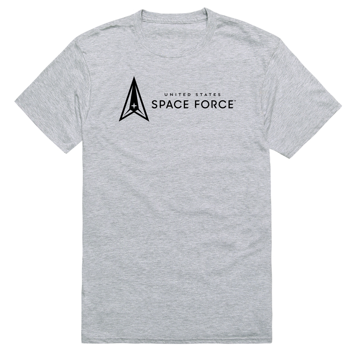 AM5-SF4-HGY-03 Basic Military US Space Force 4 Short Sleeve T-Shirt, Heather Gray - Large