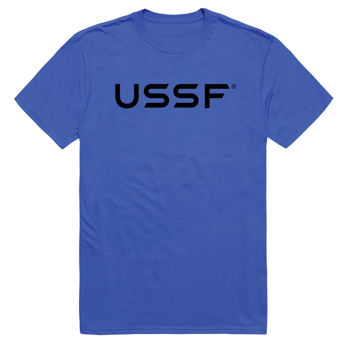 AM5-SF5-RYL-02 Basic Military US Space Force 5 Short Sleeve T-Shirt, Royal Blue - Medium