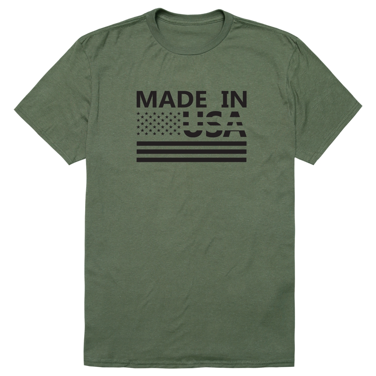 AM3-215-OLV-04 America Basic Made in USA Short Sleeve T-Shirt, Olive - Extra Large