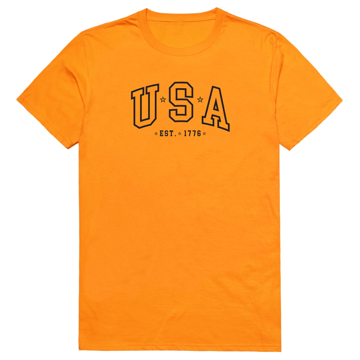 AM3-221-GLD-02 America Basic USA Est. 1776 Short Sleeve T-Shirt, Gold - Medium