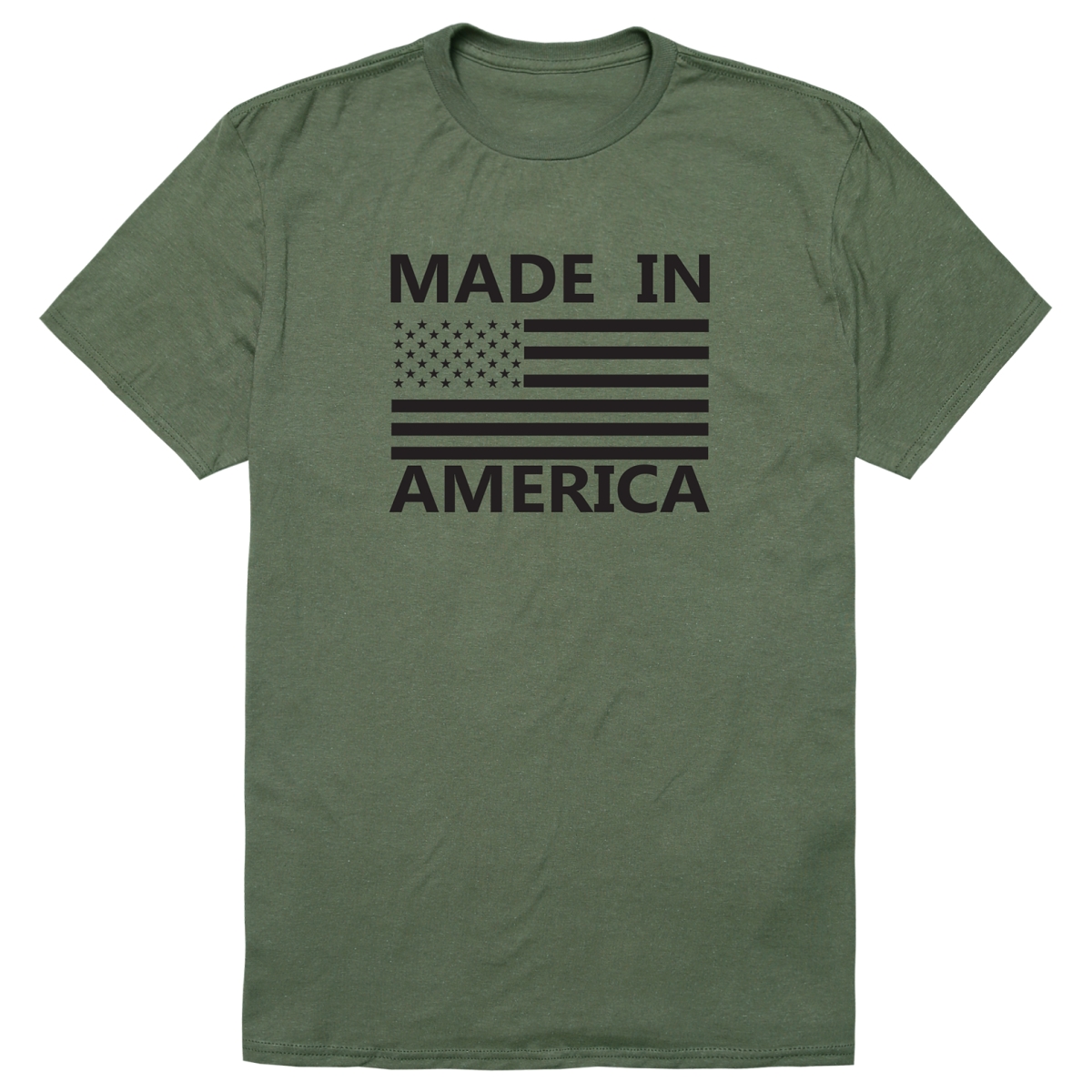 AM3-214-OLV-01 America Basic Made in America Short Sleeve T-Shirt, Olive - Small