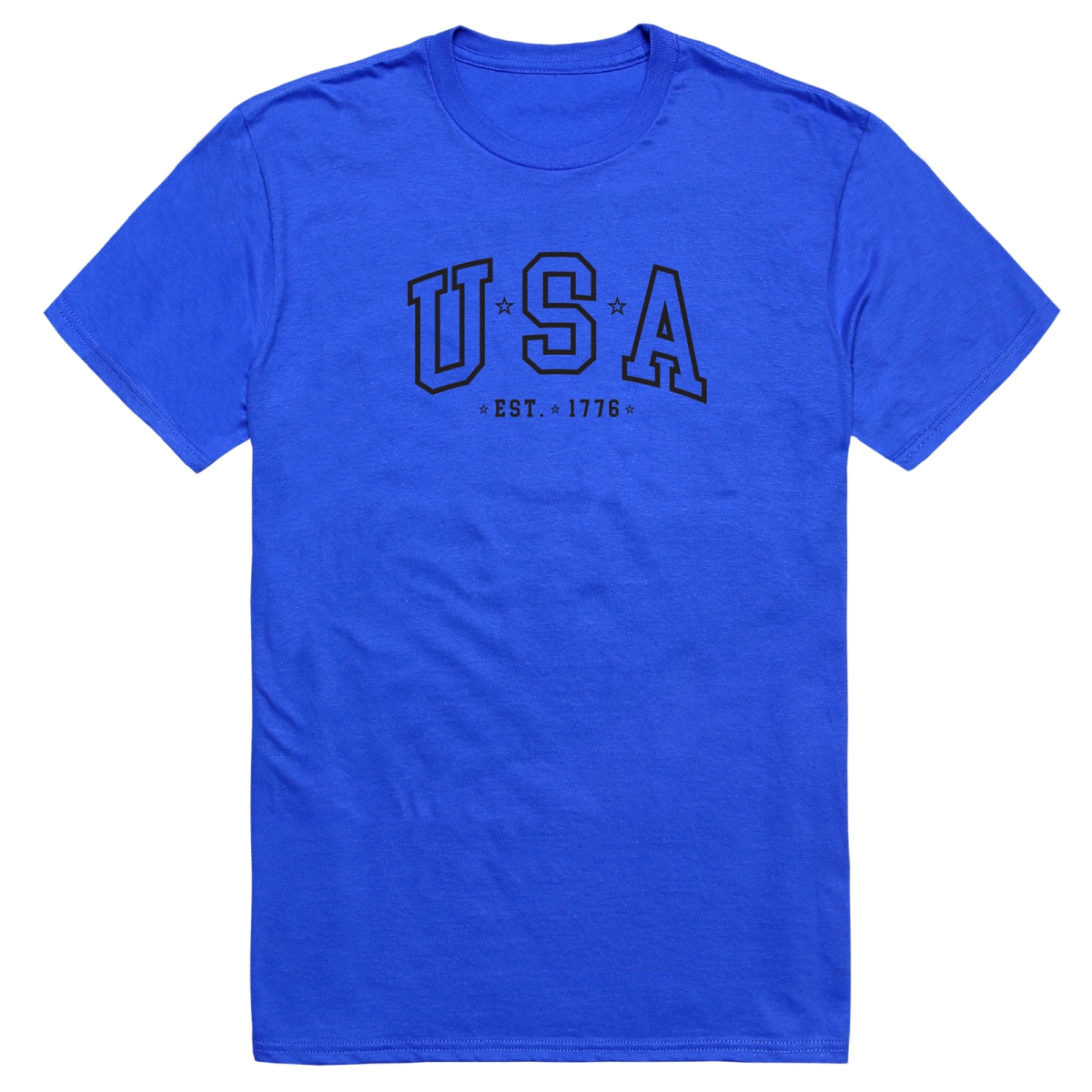 AM3-221-RYL-01 America Basic USA Est. 1776 Short Sleeve T-Shirt, Royal Blue - Small
