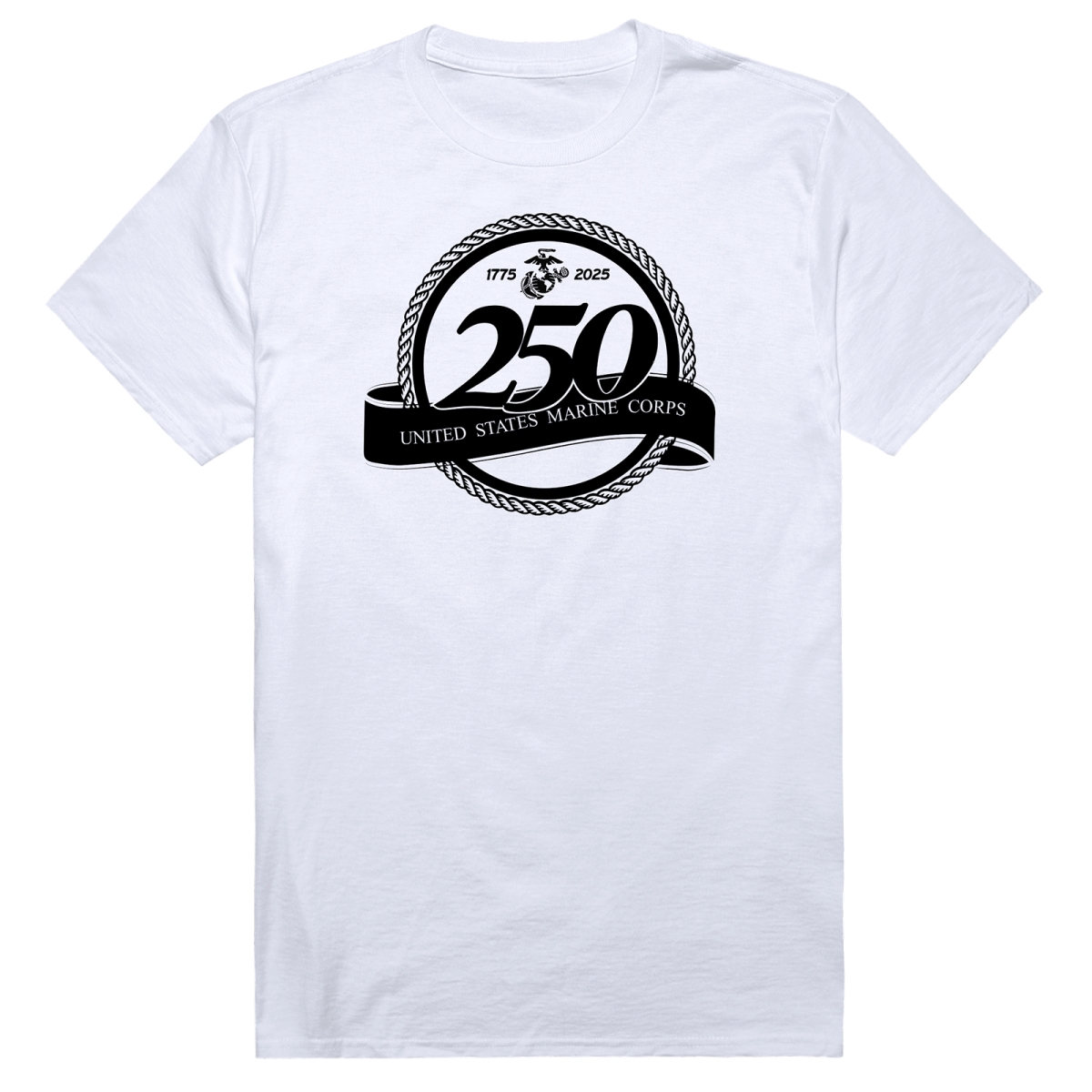 AN1-MC1-WHT-03 US Marines 1 Anniversary Short Sleeve T-Shirt, White - Large