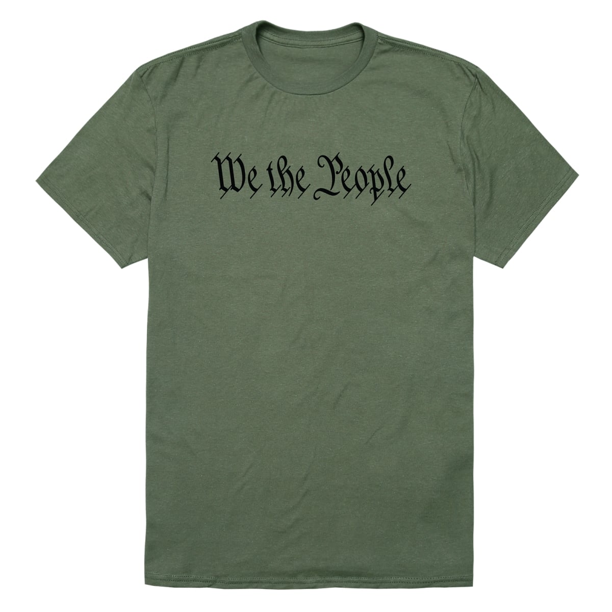 AM3-236-OLV-04 America Basic We the People Short Sleeve T-Shirt, Olive - Extra Large