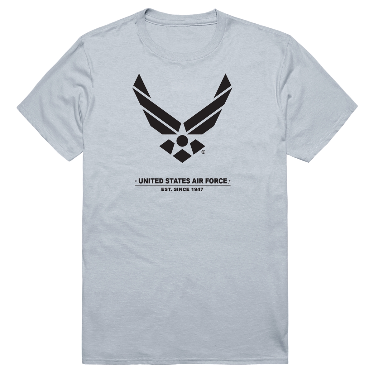 AM5-AF6-SIL-04 Basic Military US Air Force 6 Short Sleeve T-Shirt, Silver - Extra Large