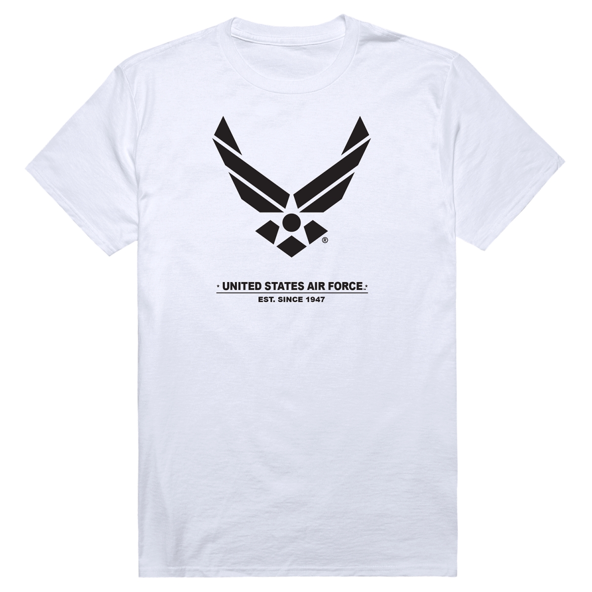 AM5-AF6-WHT-02 Basic Military US Air Force 6 Short Sleeve T-Shirt, White - Medium