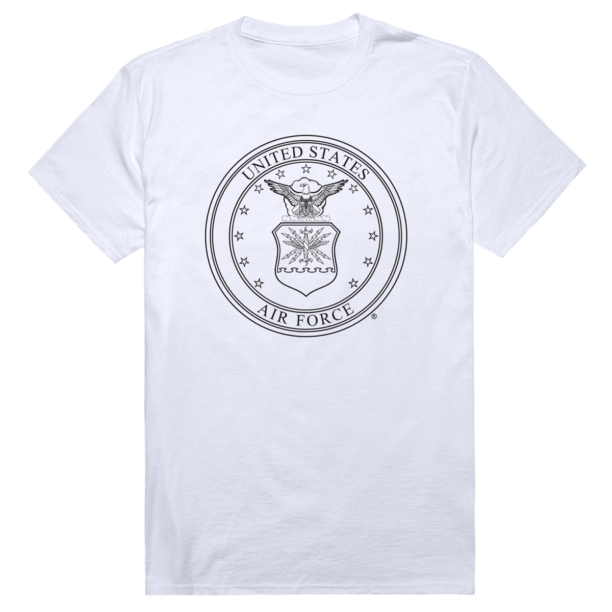 AM5-AF9-WHT-01 Basic Military US Air Force 9 Short Sleeve T-Shirt, White - Small