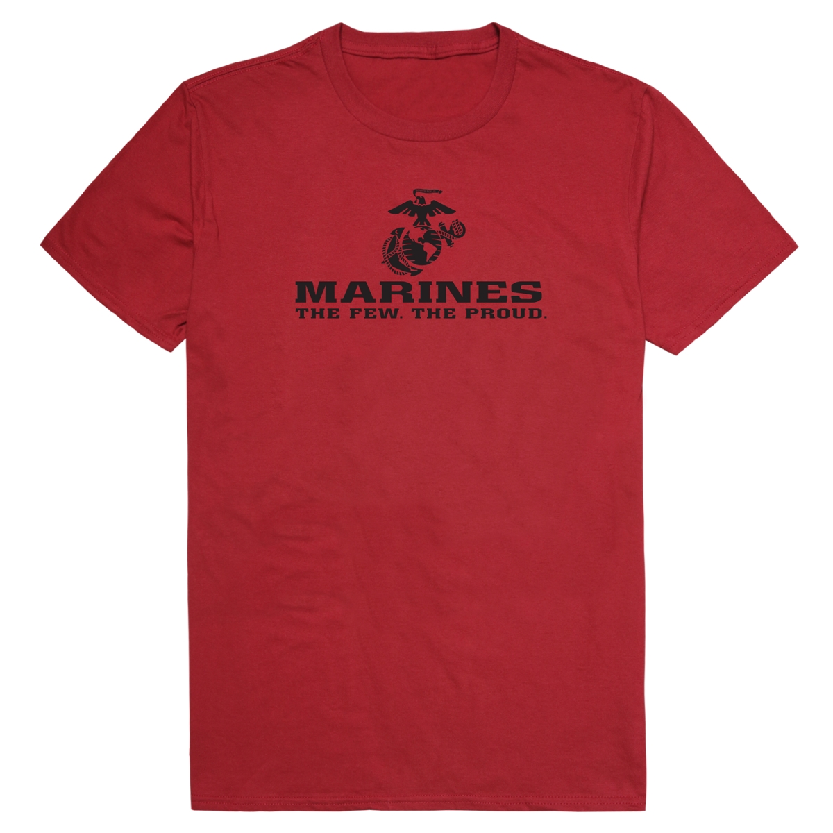 AM5-MC1-CAR-03 Basic Military US Marines 1 Short Sleeve T-Shirt, Cardinal - Large
