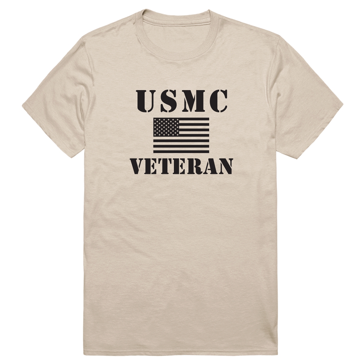 AM5-MC6-SND-01 Basic Military US Marines 6 Short Sleeve T-Shirt, Sand - Small