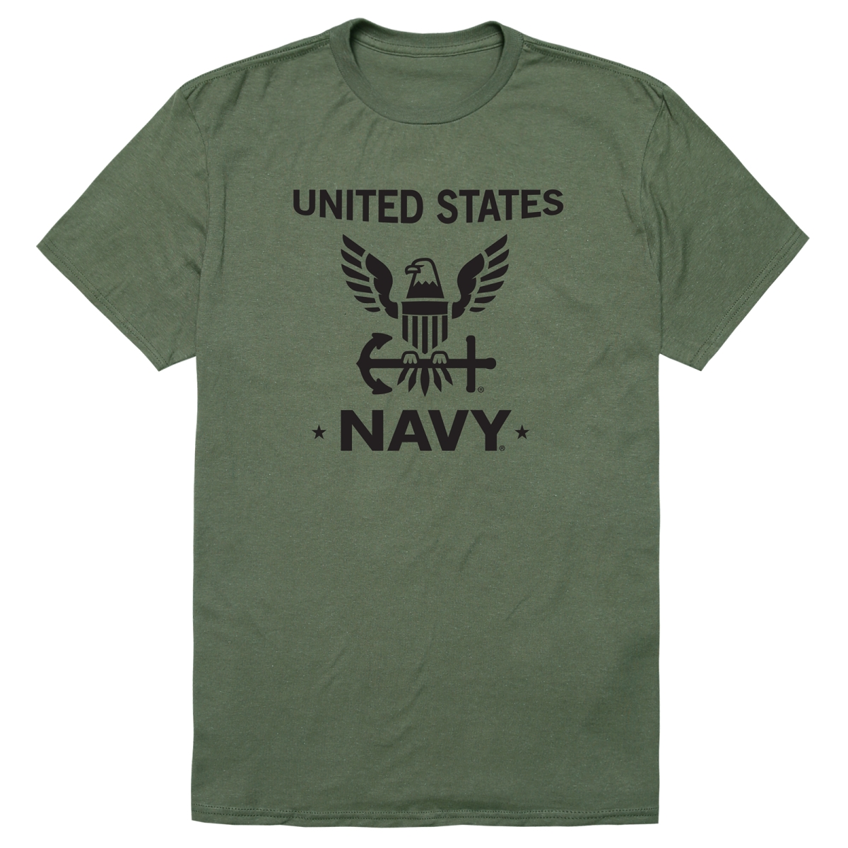 AM5-NA4-OLV-02 Basic Military US Navy 4 Short Sleeve T-Shirt, Olive - Medium