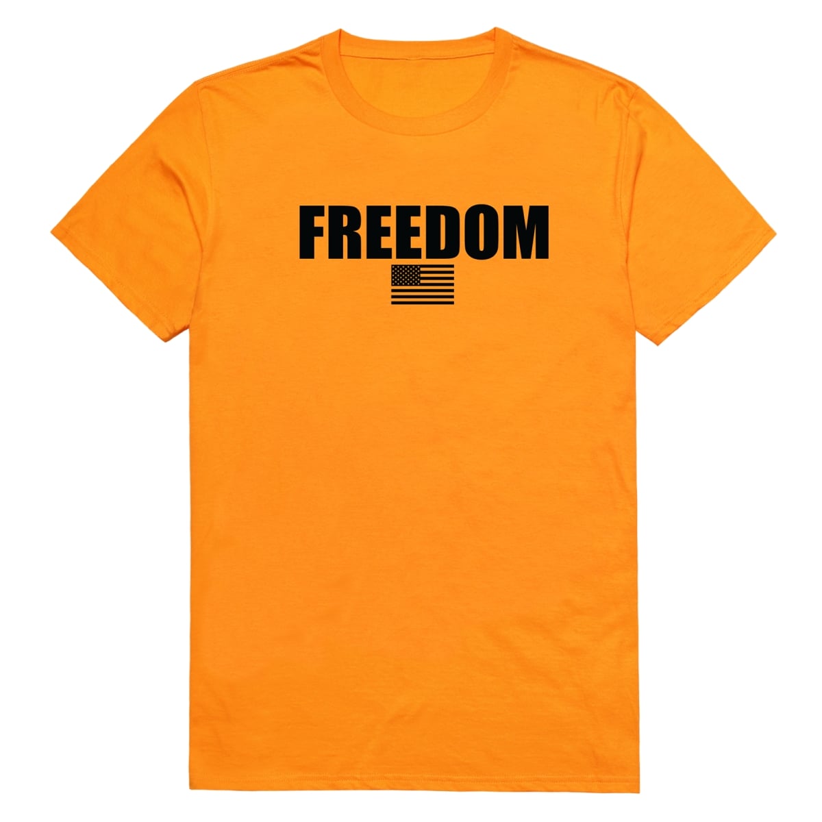 AM3-235-GLD-02 America Basic Freedom US Flag Short Sleeve T-Shirt, Gold - Medium