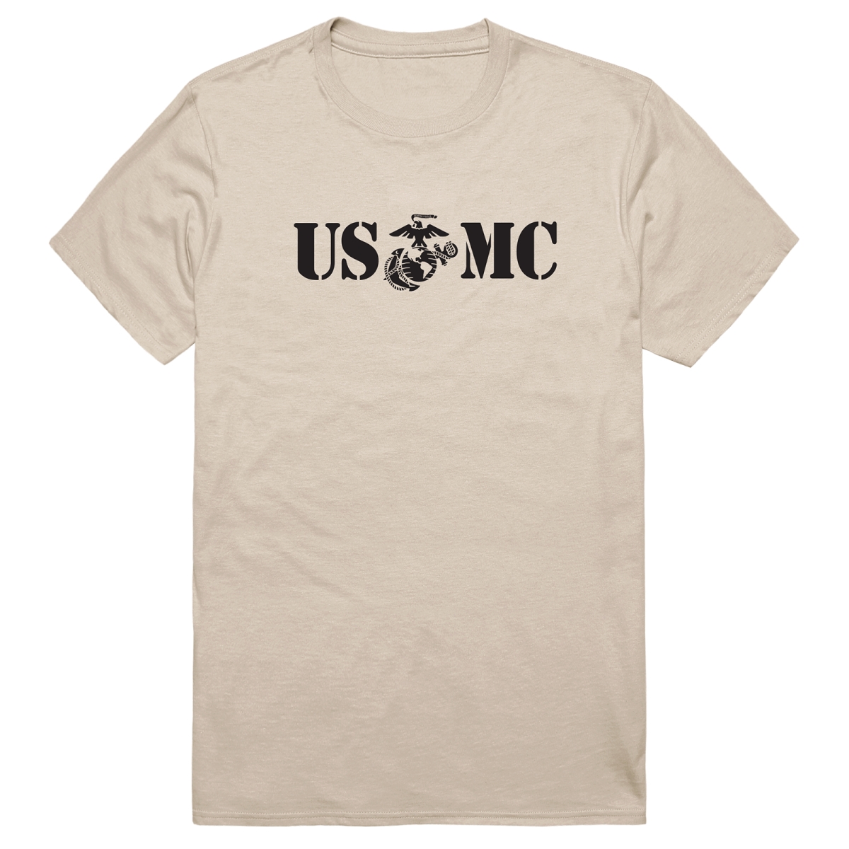 AM5-MC4-SND-02 Basic Military US Marines 4 Short Sleeve T-Shirt, Sand - Medium