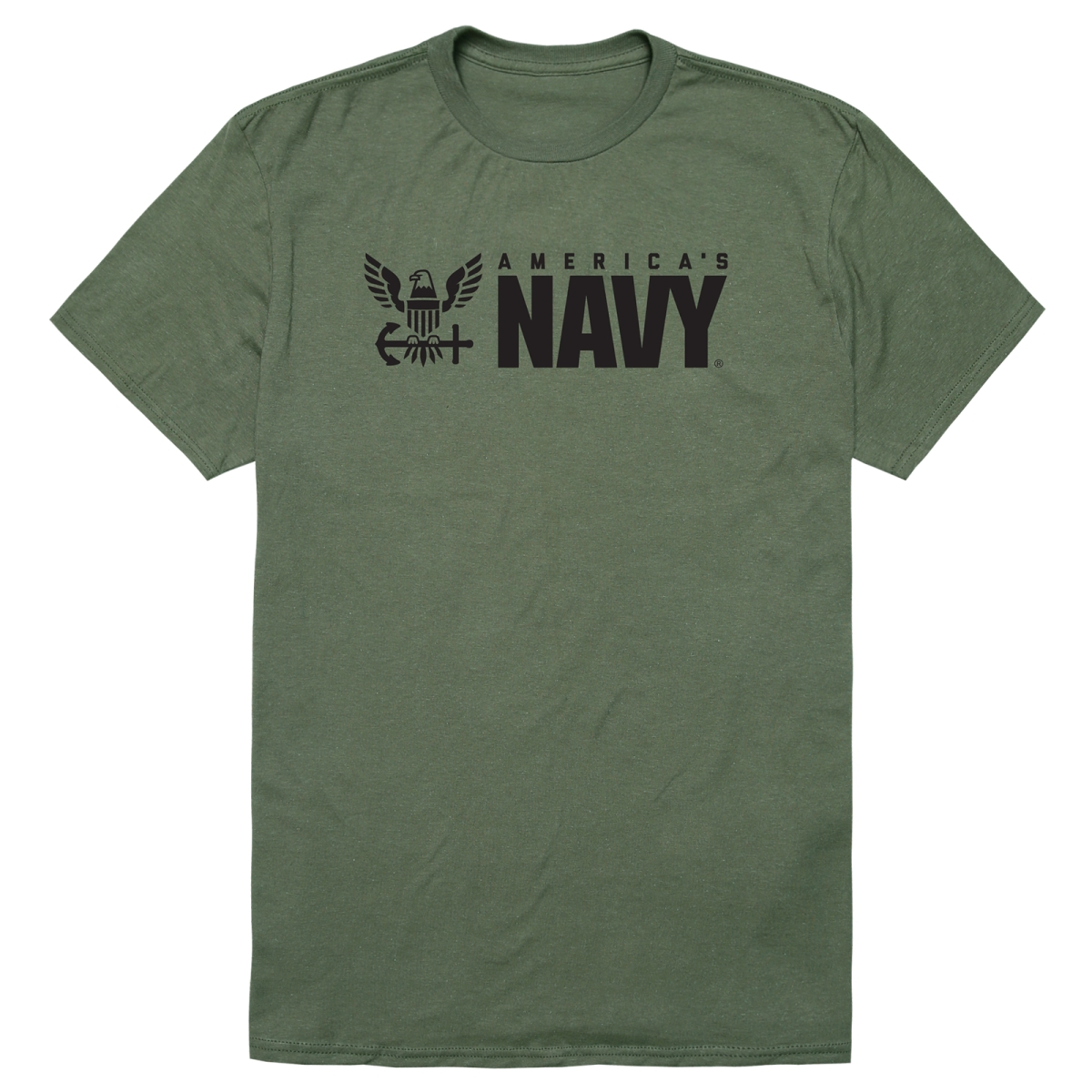 AM5-NA5-OLV-03 Basic Military US Navy 5 Short Sleeve T-Shirt, Olive - Large
