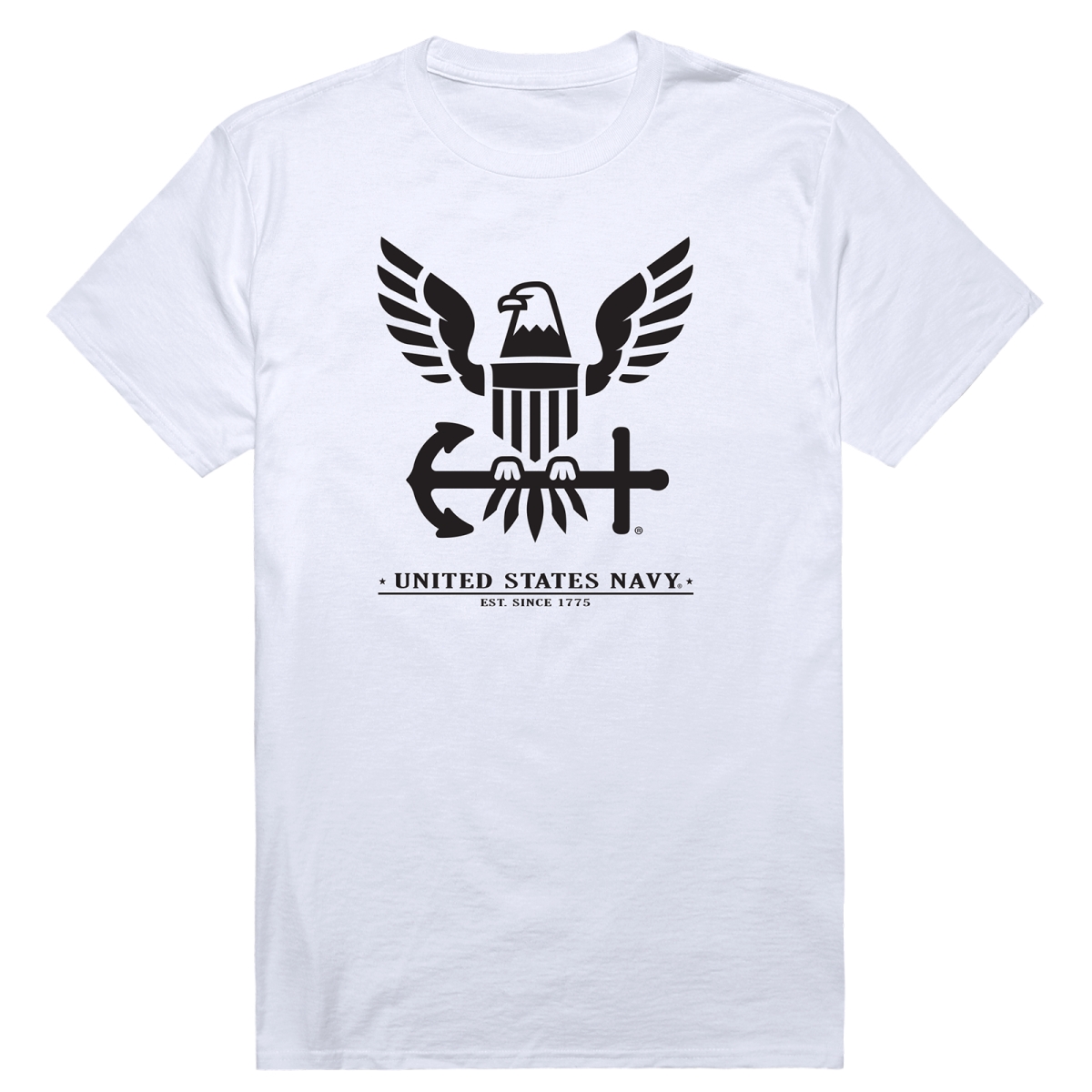 AM5-NA6-WHT-02 Basic Military US Navy 6 Short Sleeve T-Shirt, White - Medium