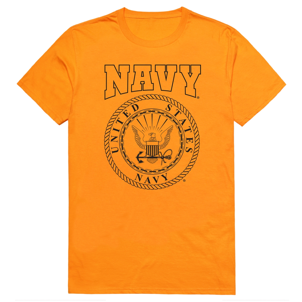 AM5-NA9-GLD-01 Basic Military US Navy 9 Short Sleeve T-Shirt, Gold - Small