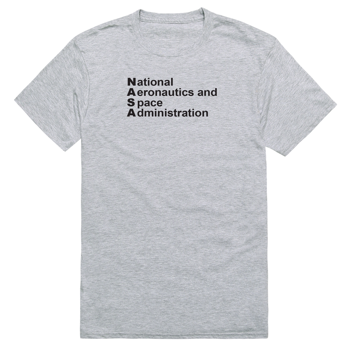 AM5-NS4-HGY-02 Basic Military NASA 4 Short Sleeve T-Shirt, Heather Gray - Medium