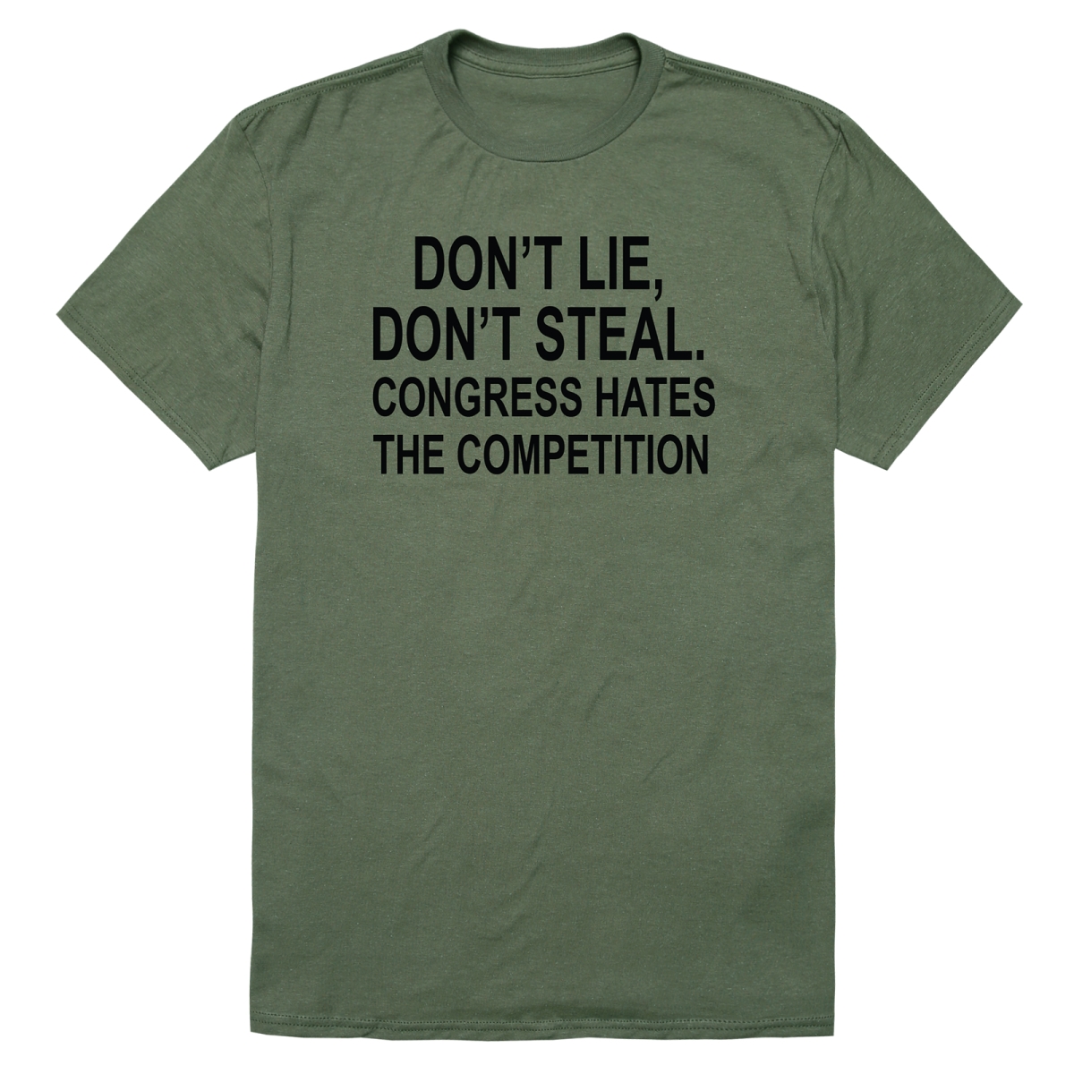 AM3-251-OLV-04 America Basic Do Not Lie Short Sleeve T-Shirt, Olive - Extra Large