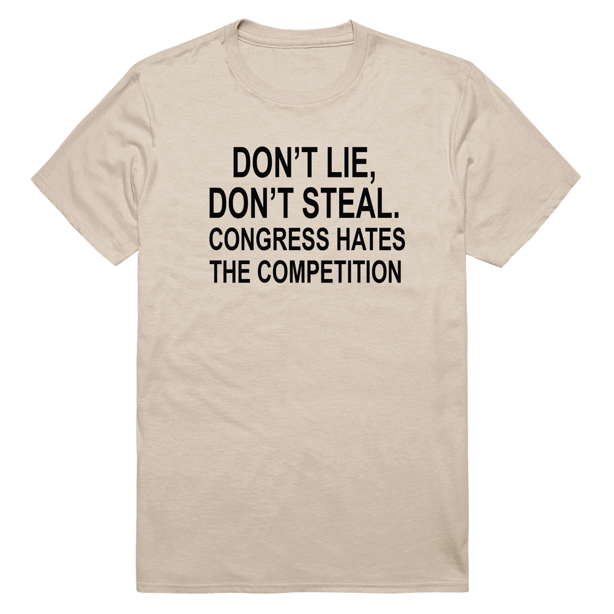 AM3-251-SND-02 America Basic Do Not Lie Short Sleeve T-Shirt, Sand - Medium