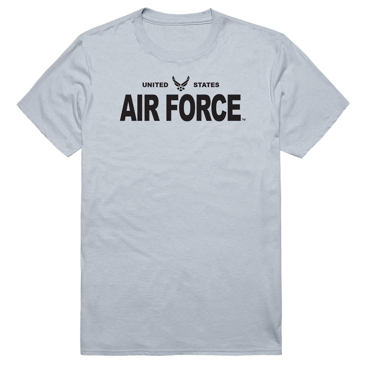 AM5-AF7-SIL-01 Basic Military US Air Force 7 Short Sleeve T-Shirt, Silver - Small