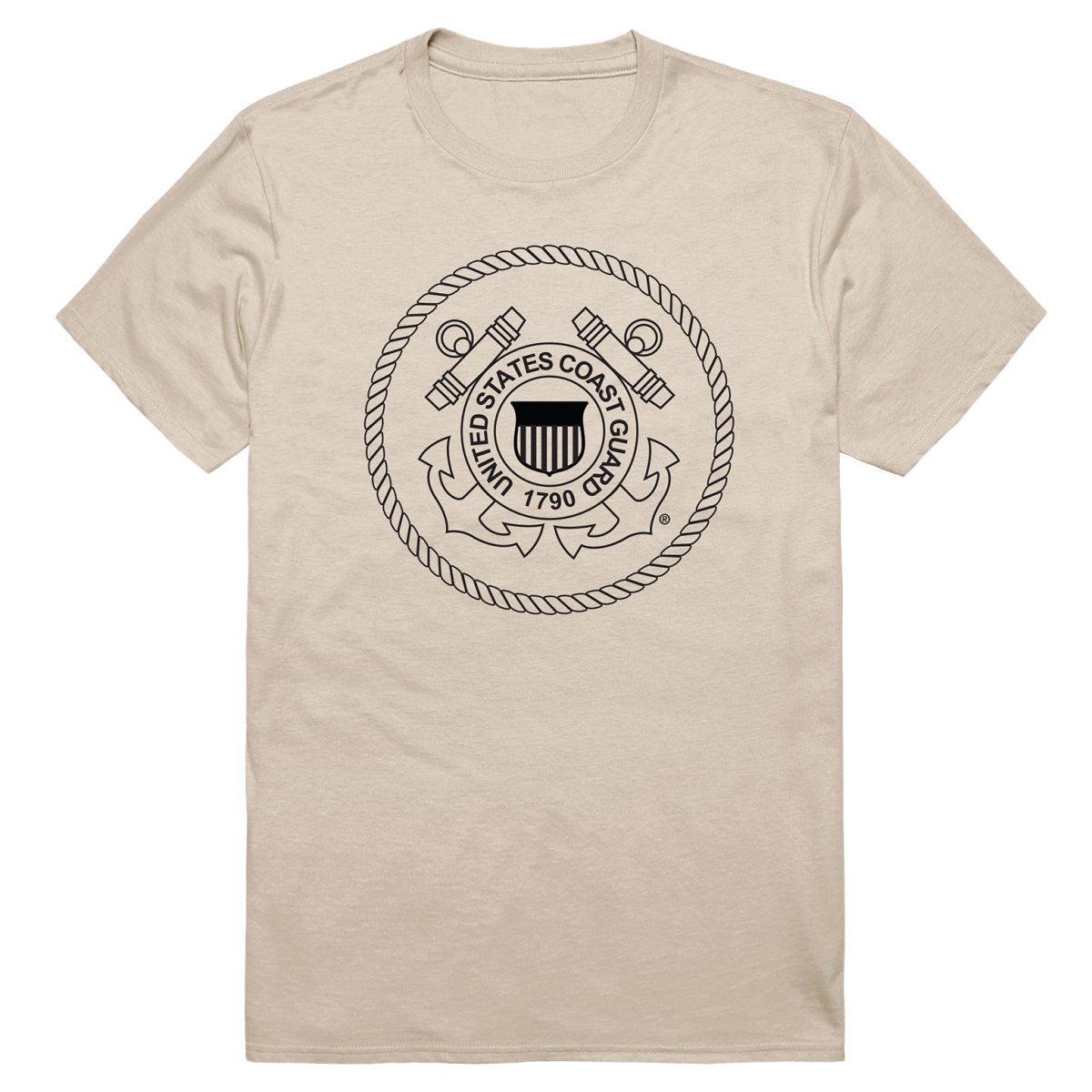 AM5-CG5-SND-04 Basic Military USCG 5 Short Sleeve T-Shirt, Sand - Extra Large
