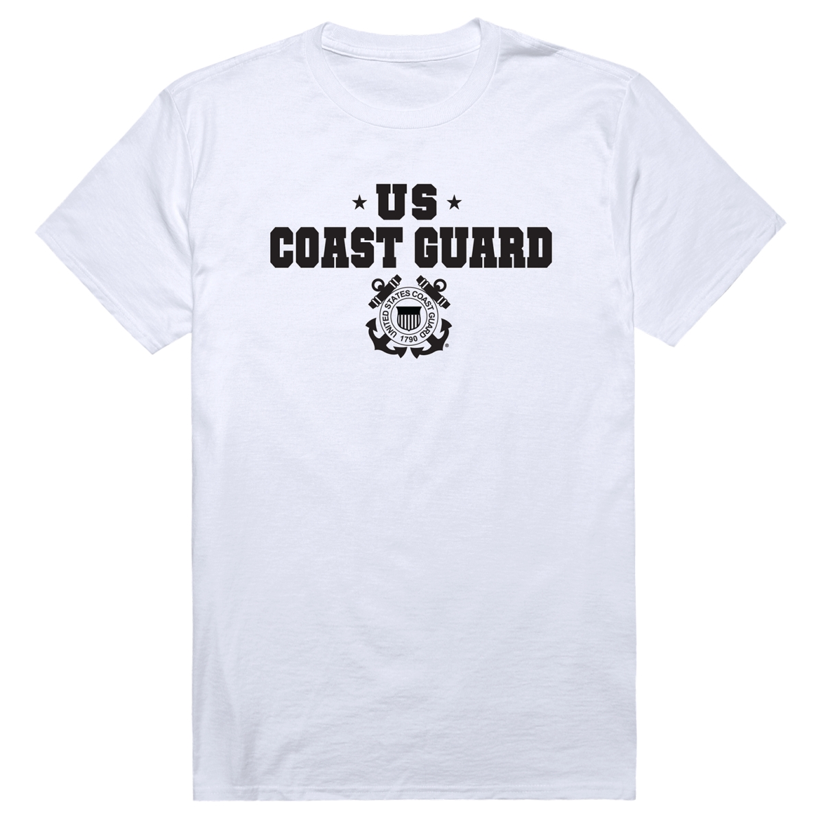 AM5-CG7-WHT-01 Basic Military USCG 7 Short Sleeve T-Shirt, White - Small