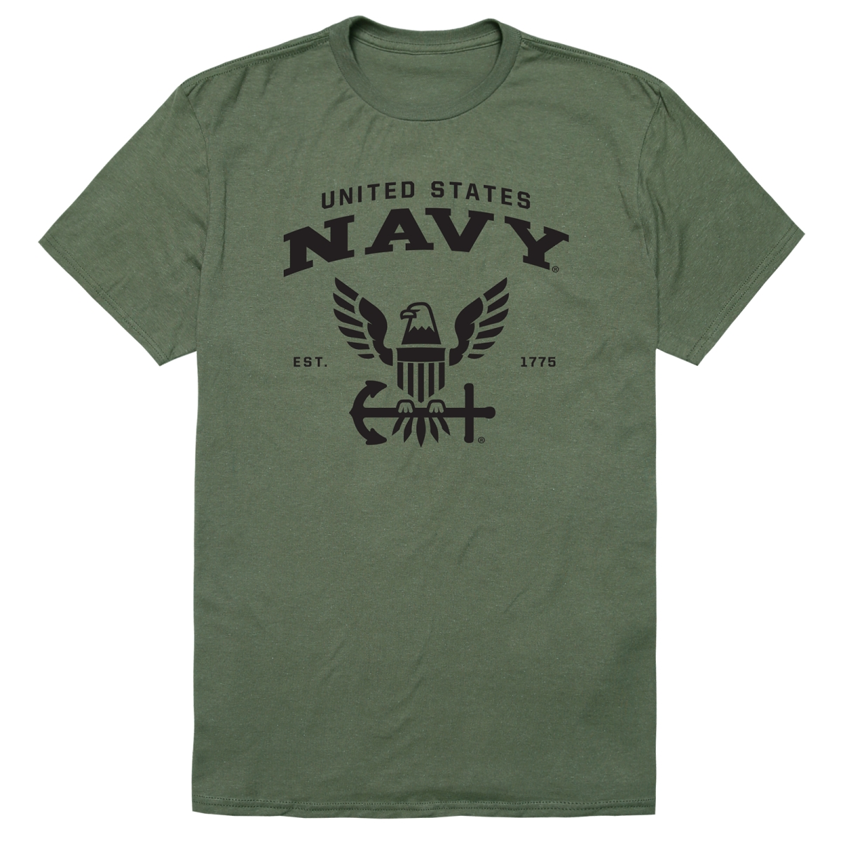 AM5-NA2-OLV-04 Basic Military US Navy 2 Short Sleeve T-Shirt, Olive - Extra Large