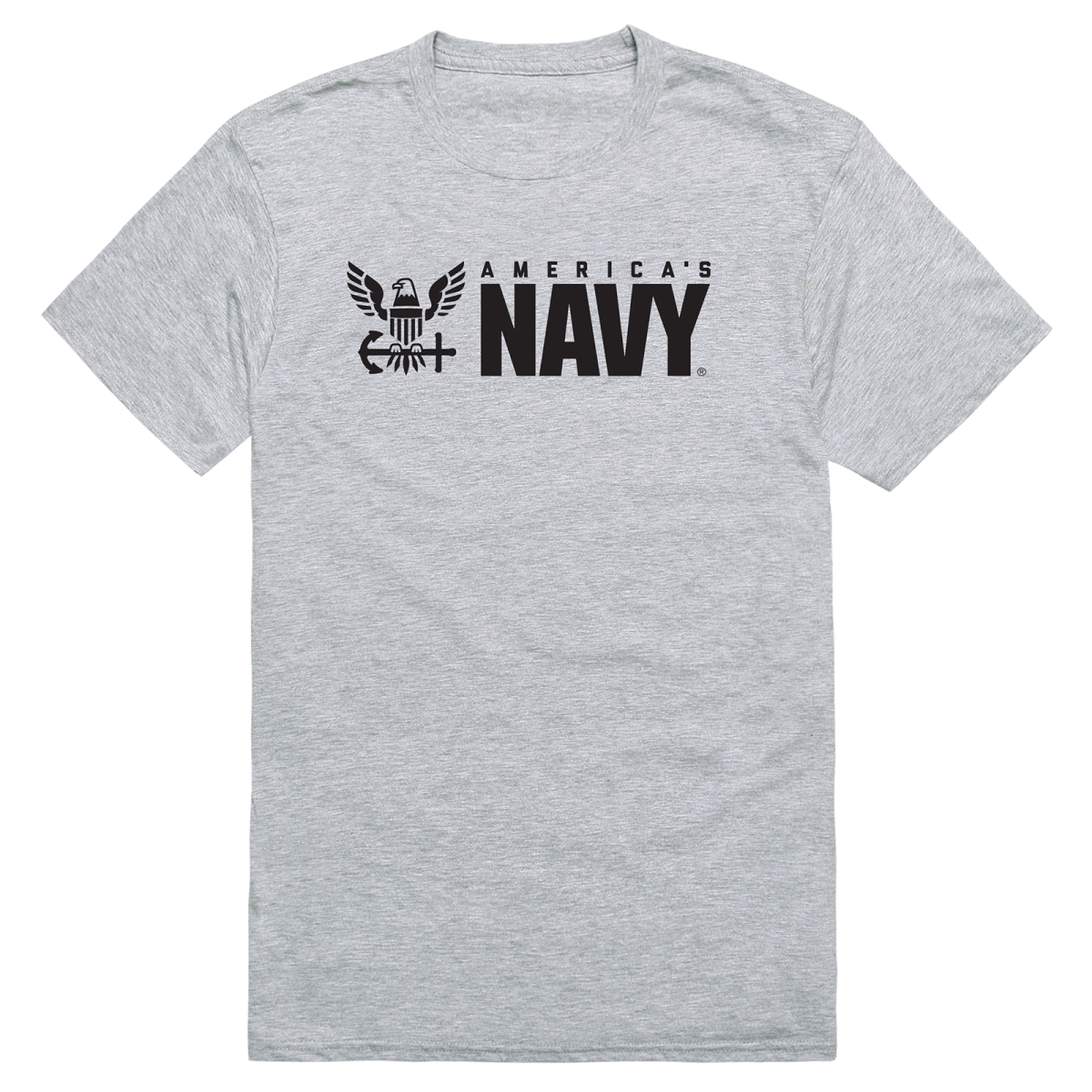 AM5-NA5-HGY-02 Basic Military US Navy 5 Short Sleeve T-Shirt, Heather Gray - Medium