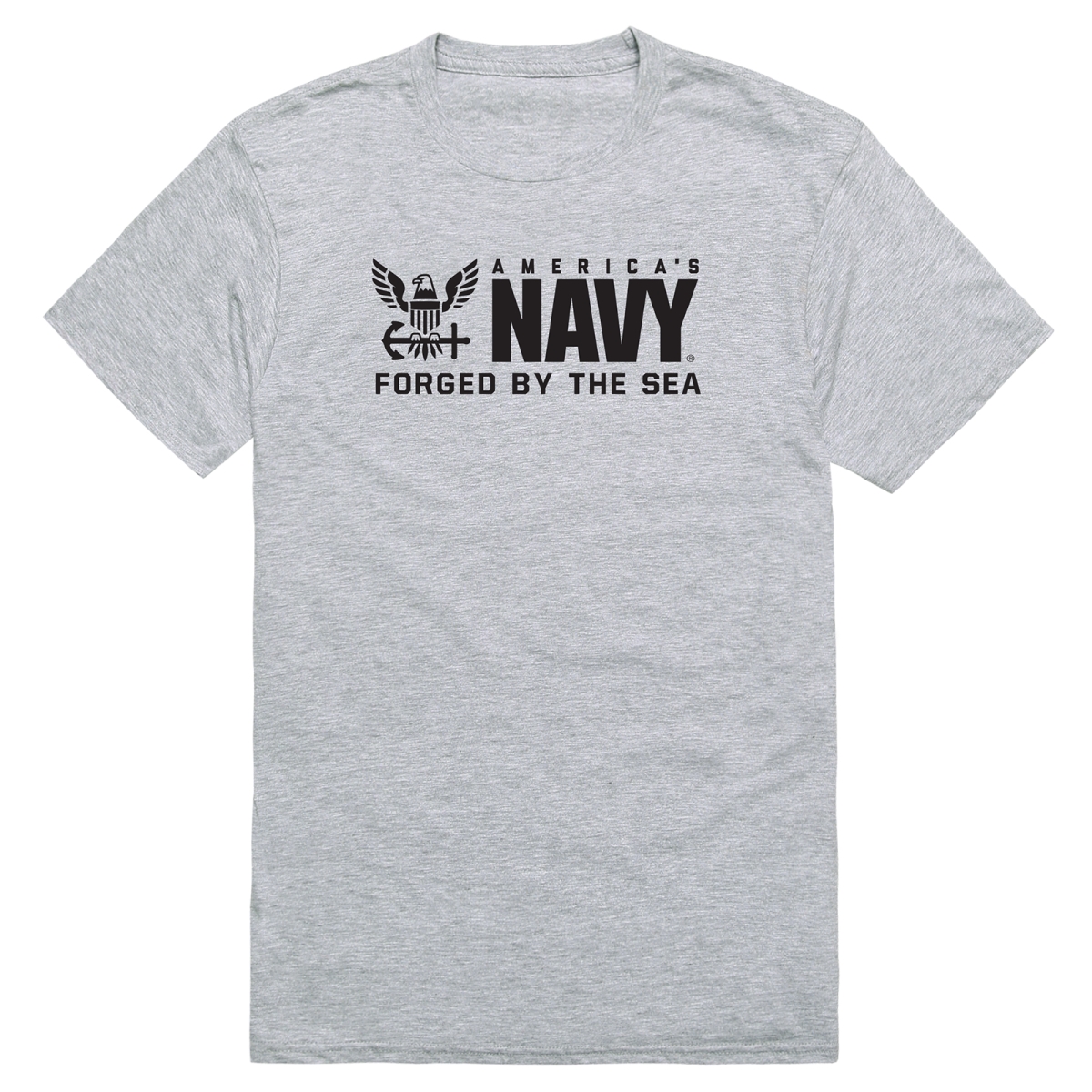AM5-NA7-HGY-01 Basic Military US Navy 7 Short Sleeve T-Shirt, Heather Gray - Small