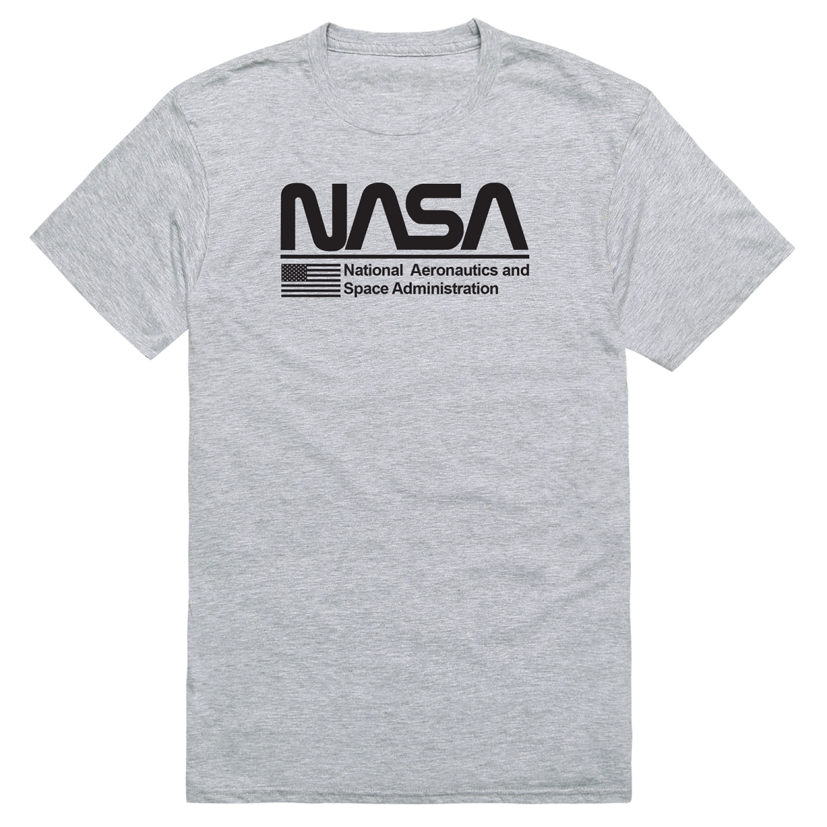 AM5-NS3-HGY-02 Basic Military NASA 3 Short Sleeve T-Shirt, Heather Gray - Medium