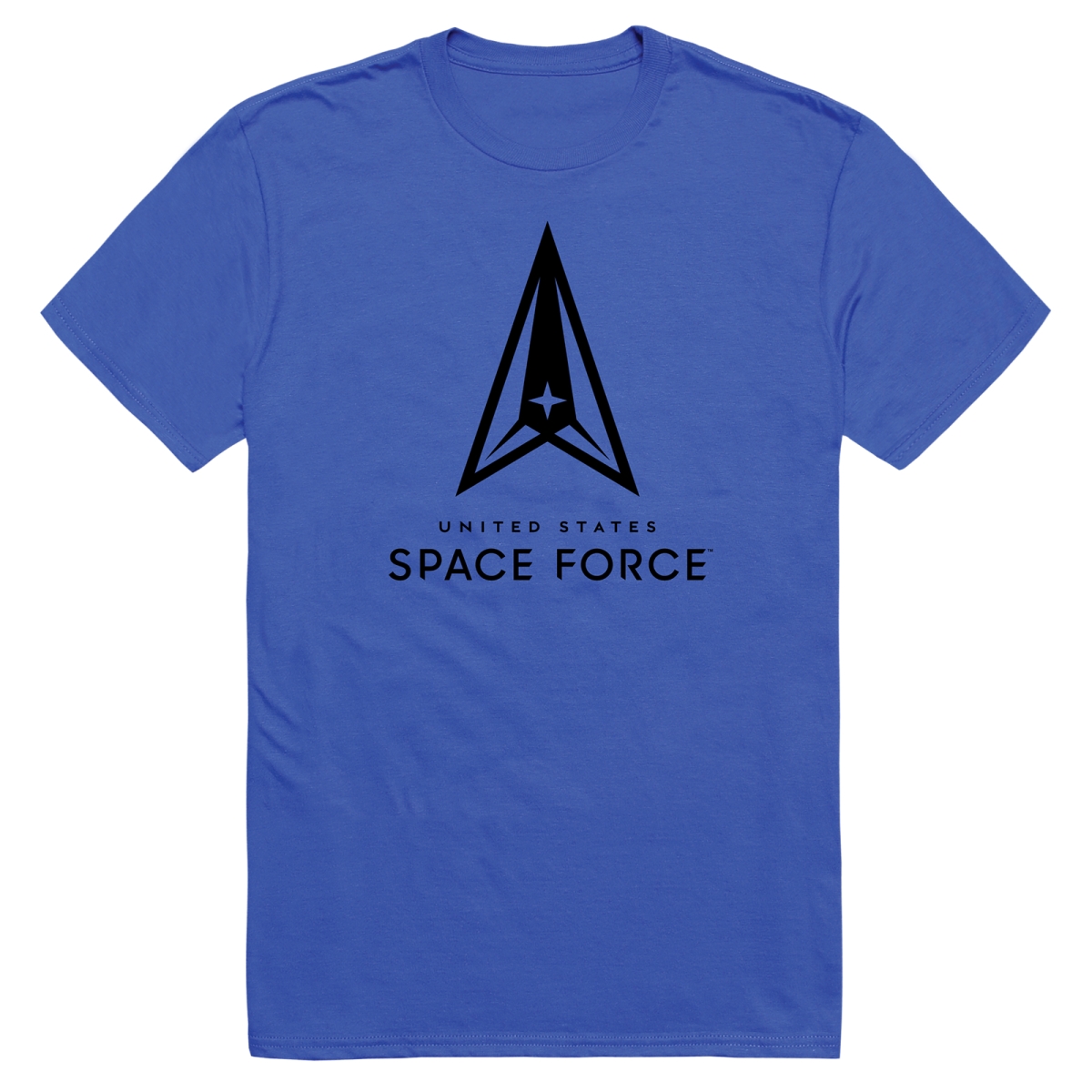 AM5-SF3-RYL-04 Basic Military US Space Force 3 Short Sleeve T-Shirt, Royal Blue - Extra Large