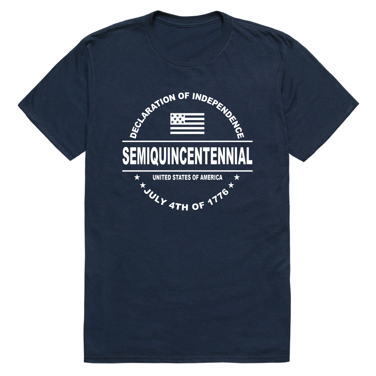AN3-249-NVY-02 America Anniversary Declaration Short Sleeve T-Shirt, Navy - Medium
