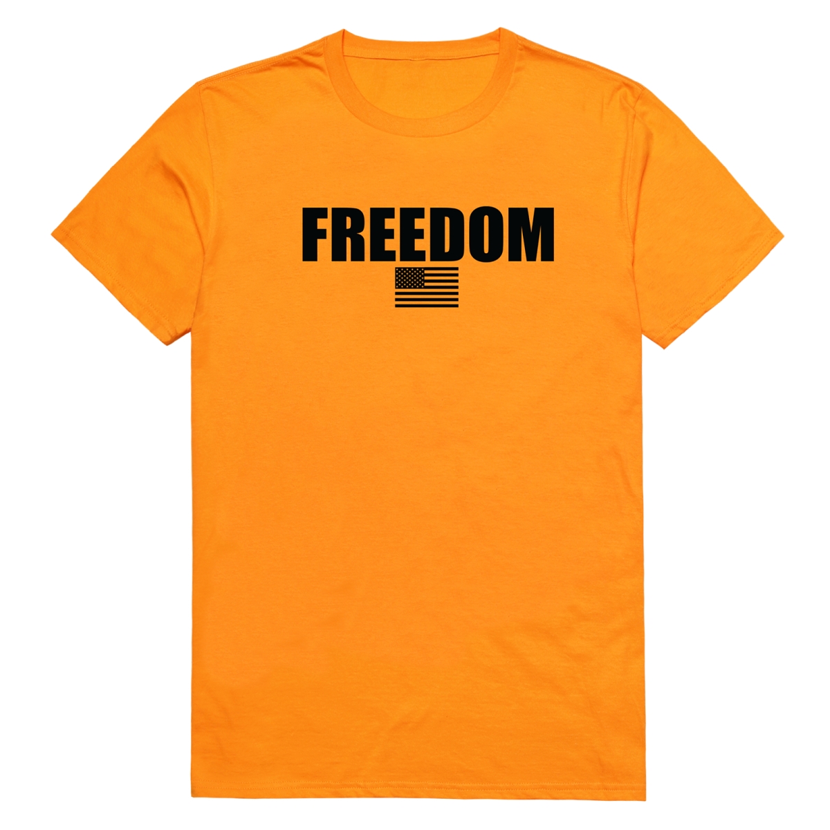 AM3-235-GLD-04 America Basic Freedom US Flag Short Sleeve T-Shirt, Gold - Extra Large