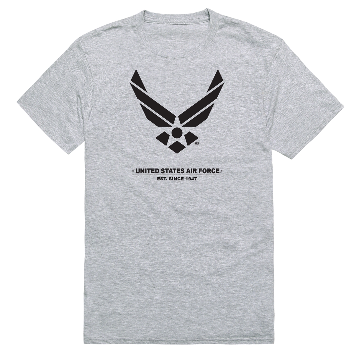 AM5-AF6-HGY-04 Basic Military US Air Force 6 Short Sleeve T-Shirt, Heather Gray - Extra Large