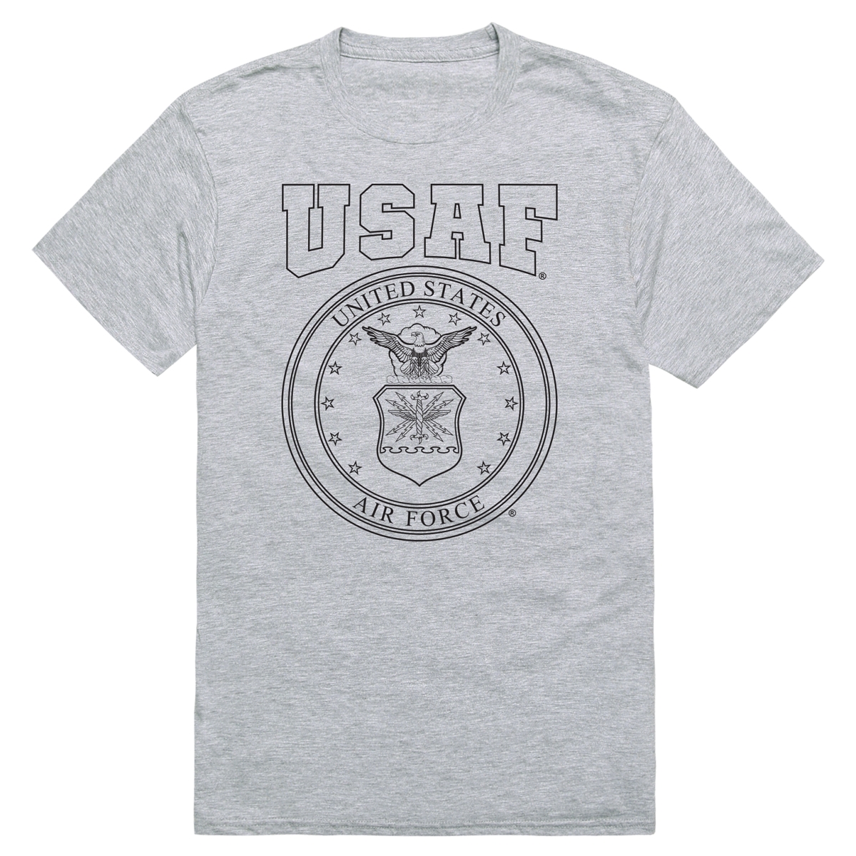 AM5-AF8-HGY-04 Basic Military US Air Force 8 Short Sleeve T-Shirt, Heather Gray - Extra Large