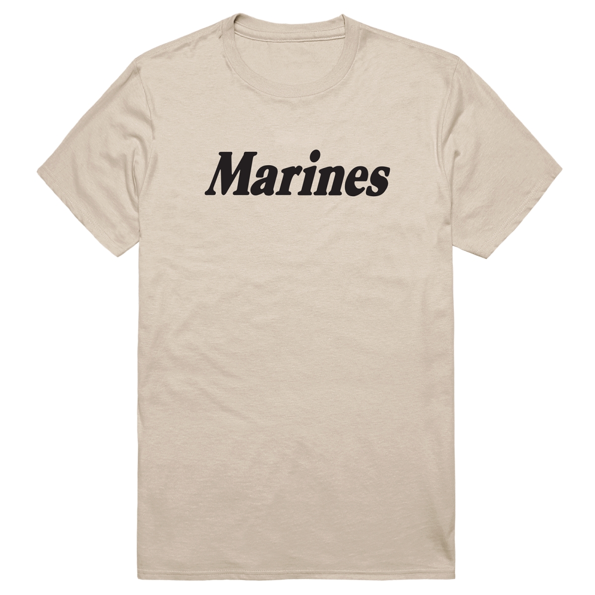 AM5-MC2-SND-03 Basic Military US Marines 2 Short Sleeve T-Shirt, Sand - Large