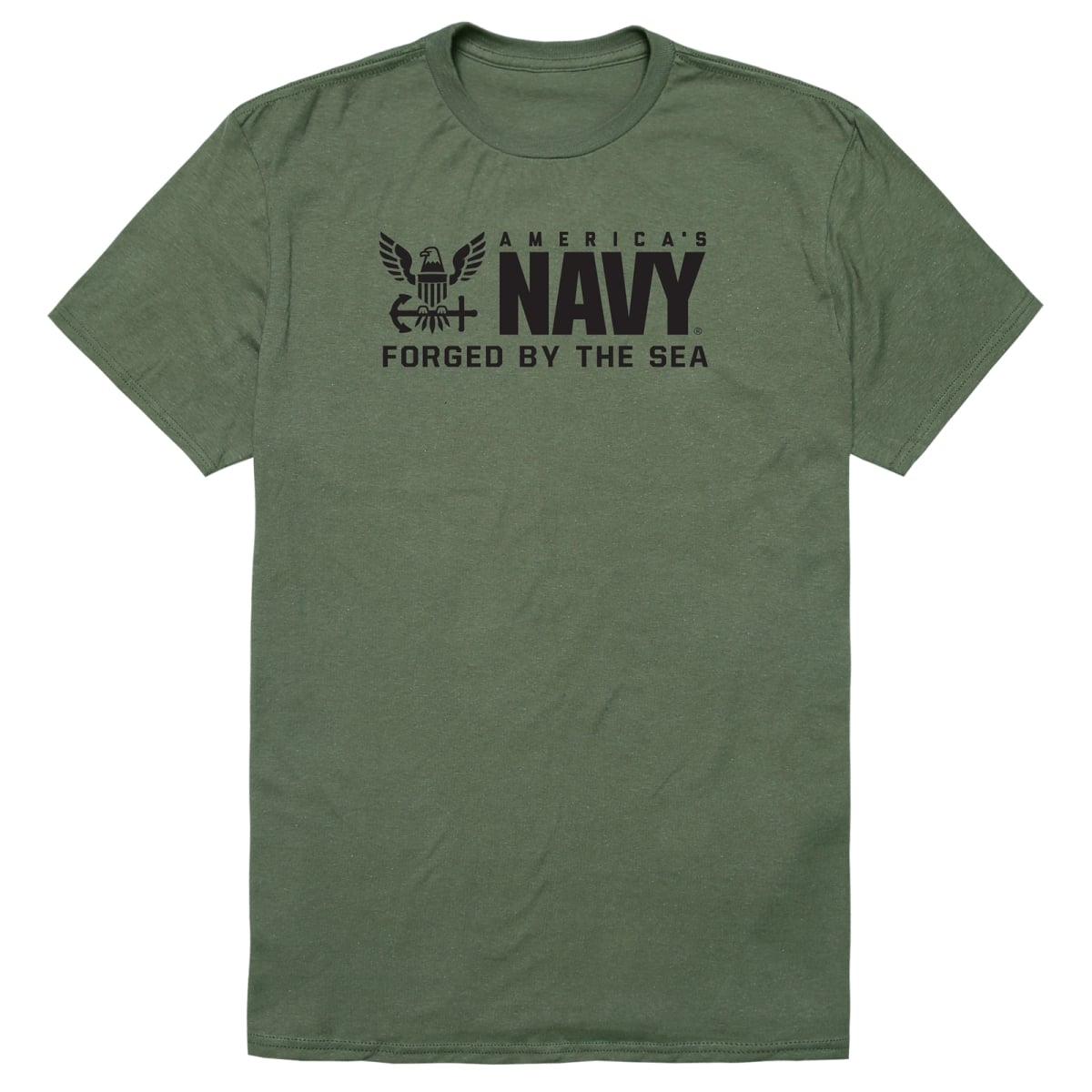 AM5-NA7-OLV-01 Basic Military US Navy 7 Short Sleeve T-Shirt, Olive - Small