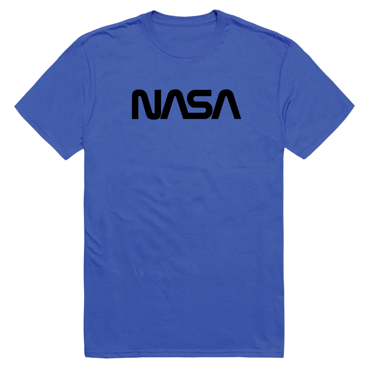 AM5-NS1-RYL-02 Basic Military NASA 1 Short Sleeve T-Shirt, Royal Blue - Medium