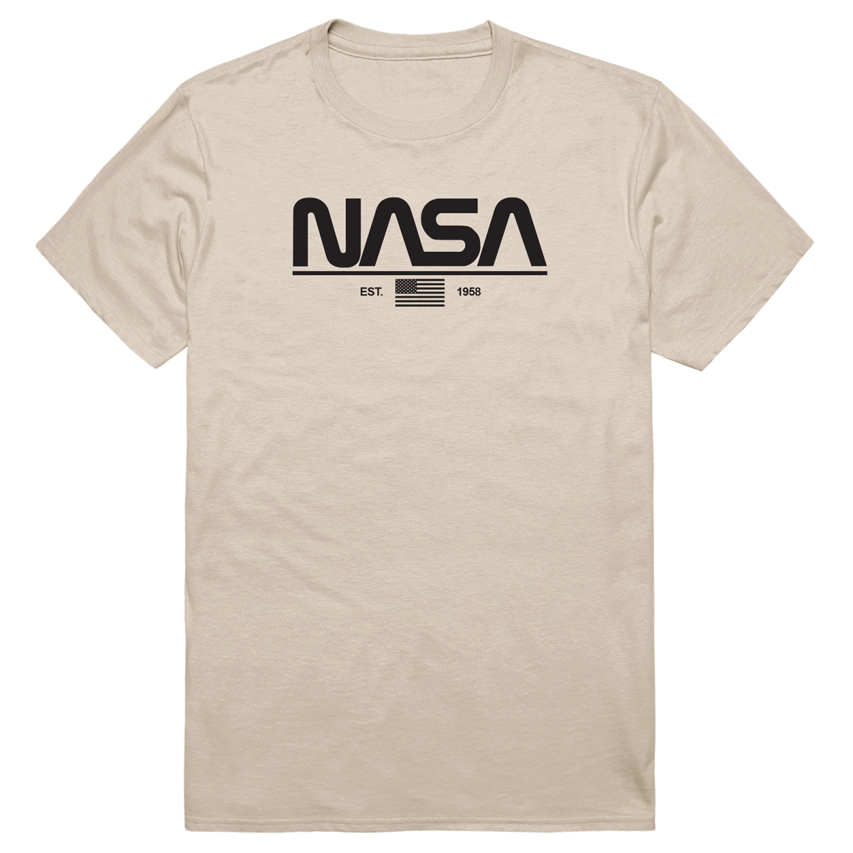 AM5-NS5-SND-01 Basic Military NASA 5 Short Sleeve T-Shirt, Sand - Small