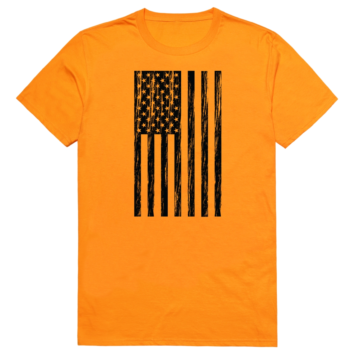 AM3-224-GLD-02 America Basic Flag Vertical Short Sleeve T-Shirt, Gold - Medium