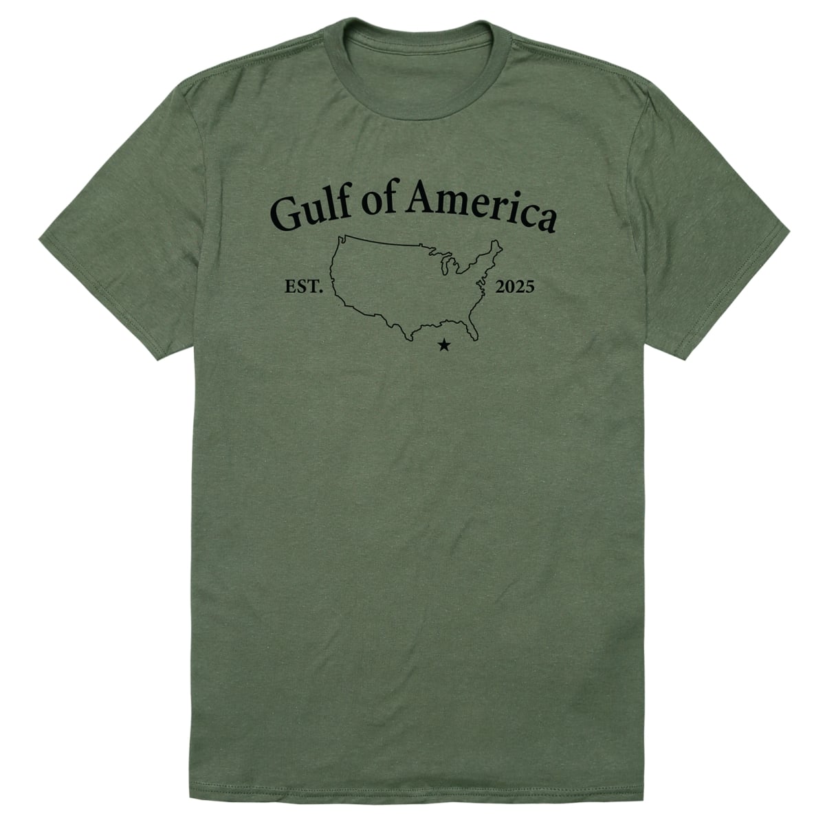 AM3-228-OLV-01 Basic Gulf of America Short Sleeve T-Shirt, Olive - Small