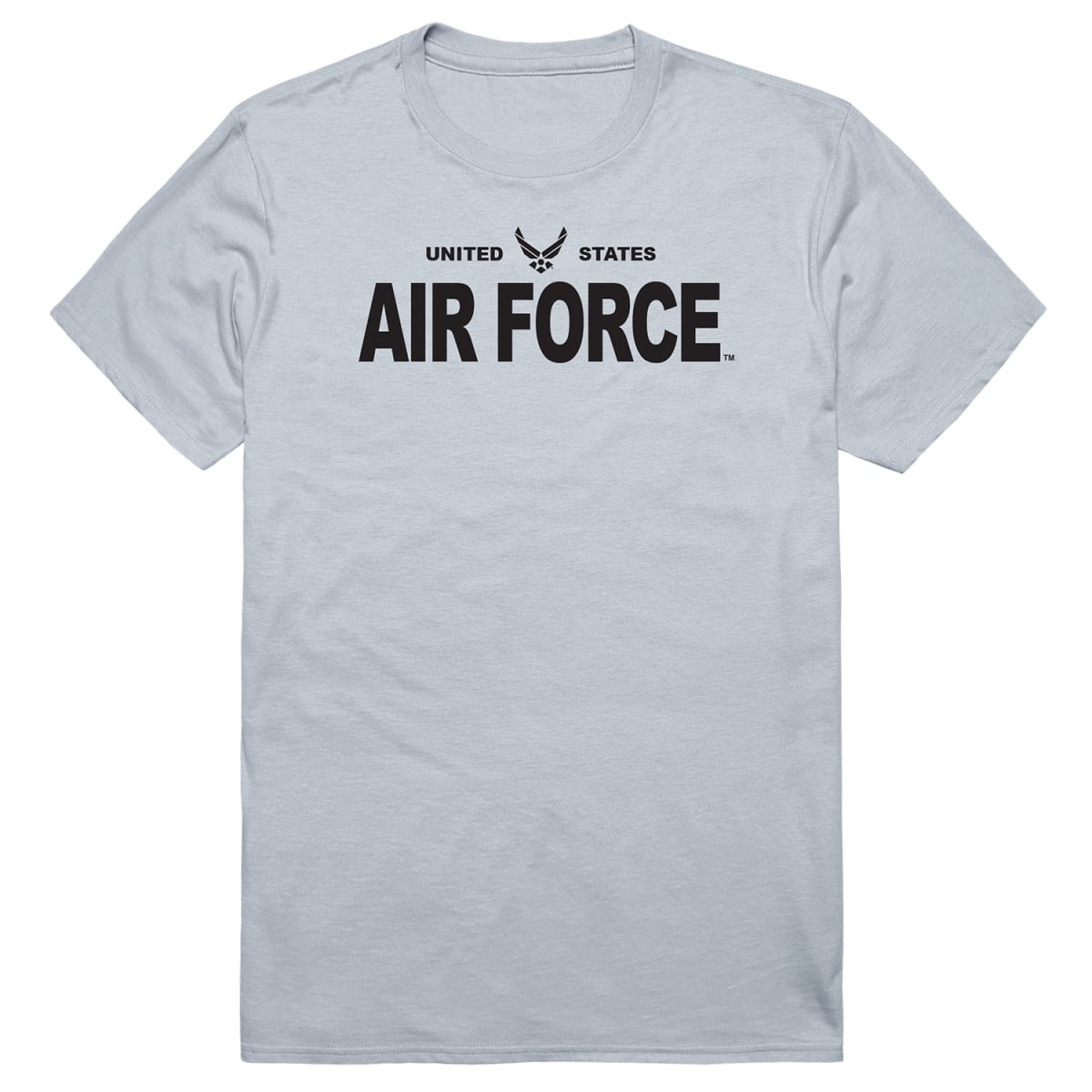 AM5-AF7-SIL-03 Basic Military US Air Force 7 Short Sleeve T-Shirt, Silver - Large