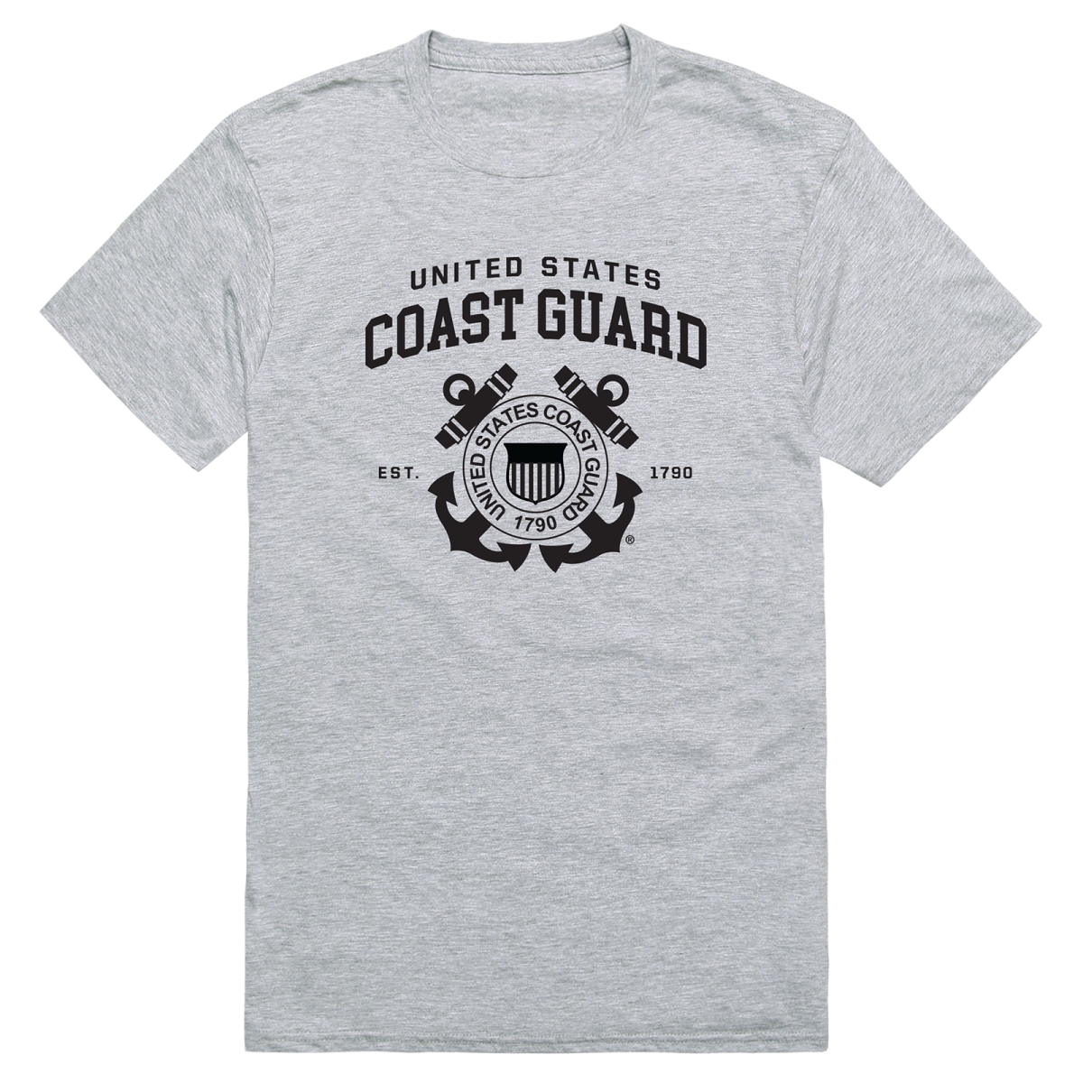 AM5-CG2-HGY-04 Basic Military USCG 2 Short Sleeve T-Shirt, Heather Gray - Extra Large