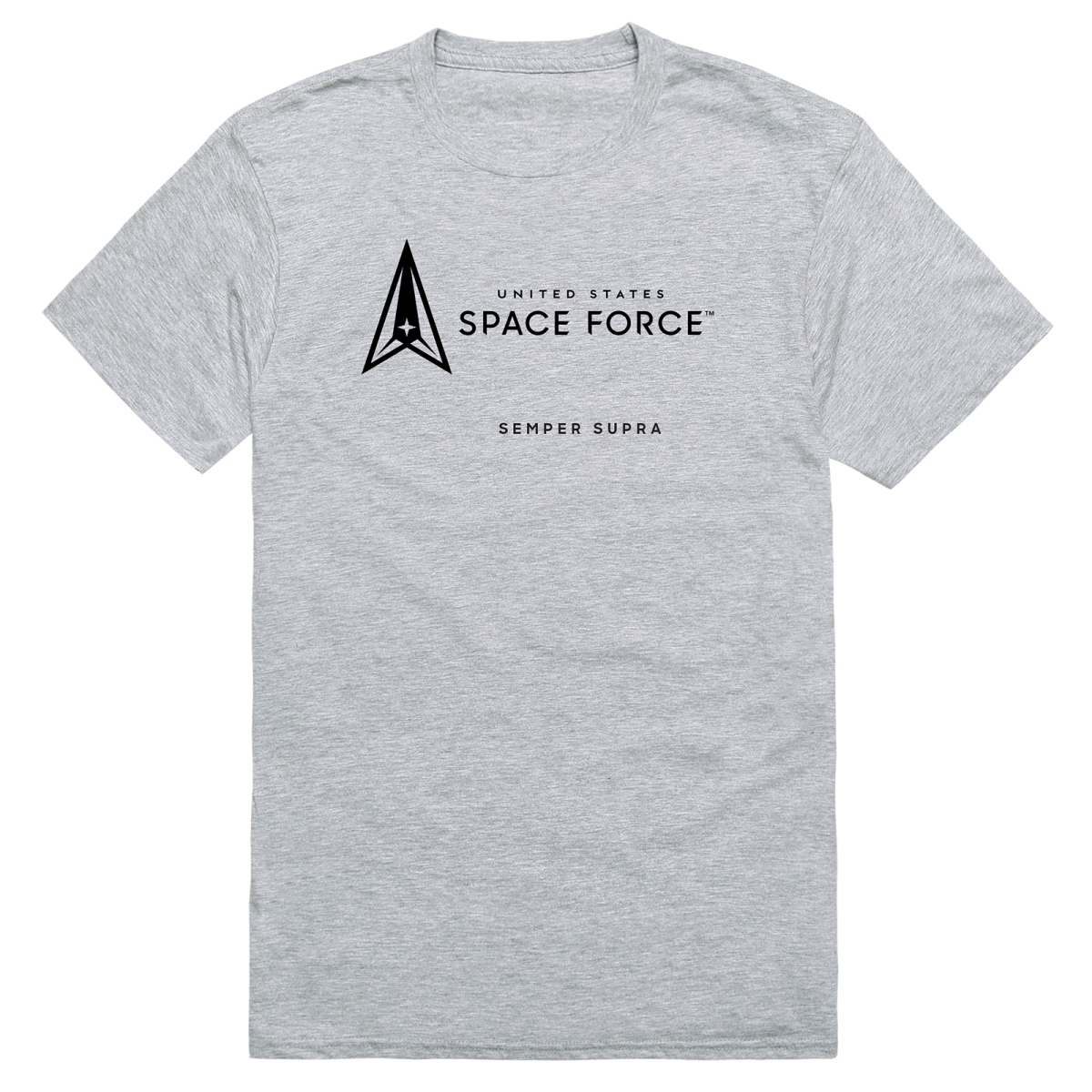AM5-SF6-HGY-04 Basic Military Space Force 6 Short Sleeve T-Shirt, Heather Gray - Extra Large