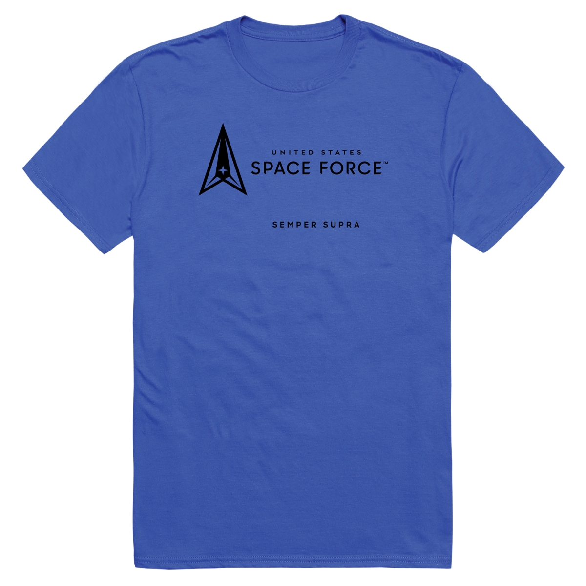 AM5-SF6-RYL-04 Basic Military Space Force 6 Short Sleeve T-Shirt, Royal Blue - Extra Large