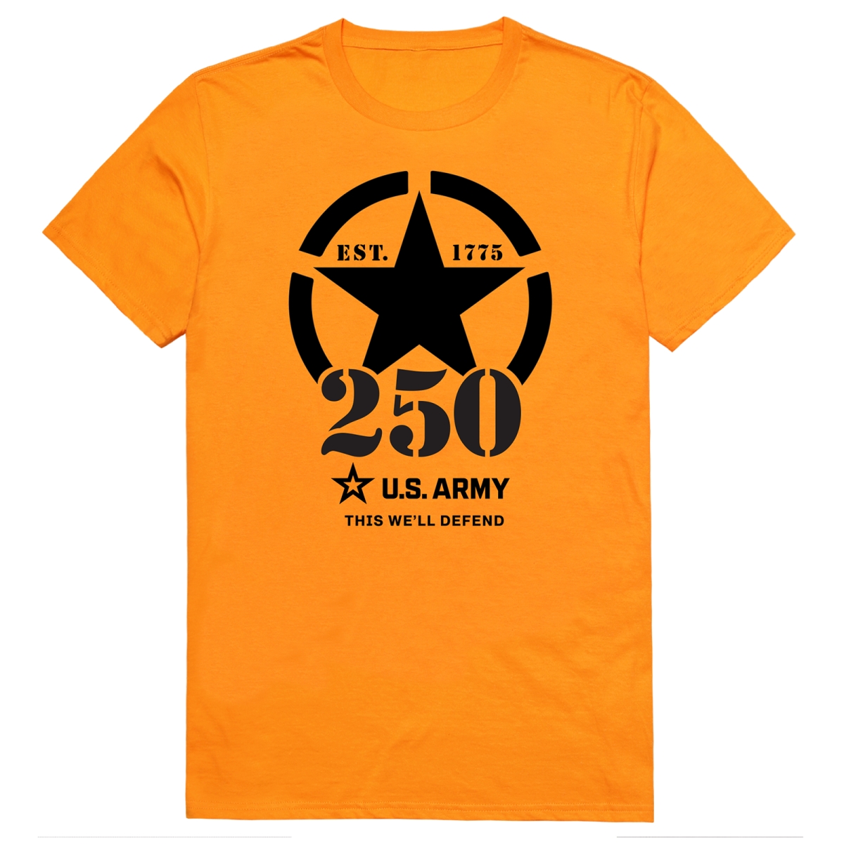 AN1-AR1-GLD-02 Anniversary Army 1 Short Sleeve T-Shirt, Gold - Medium