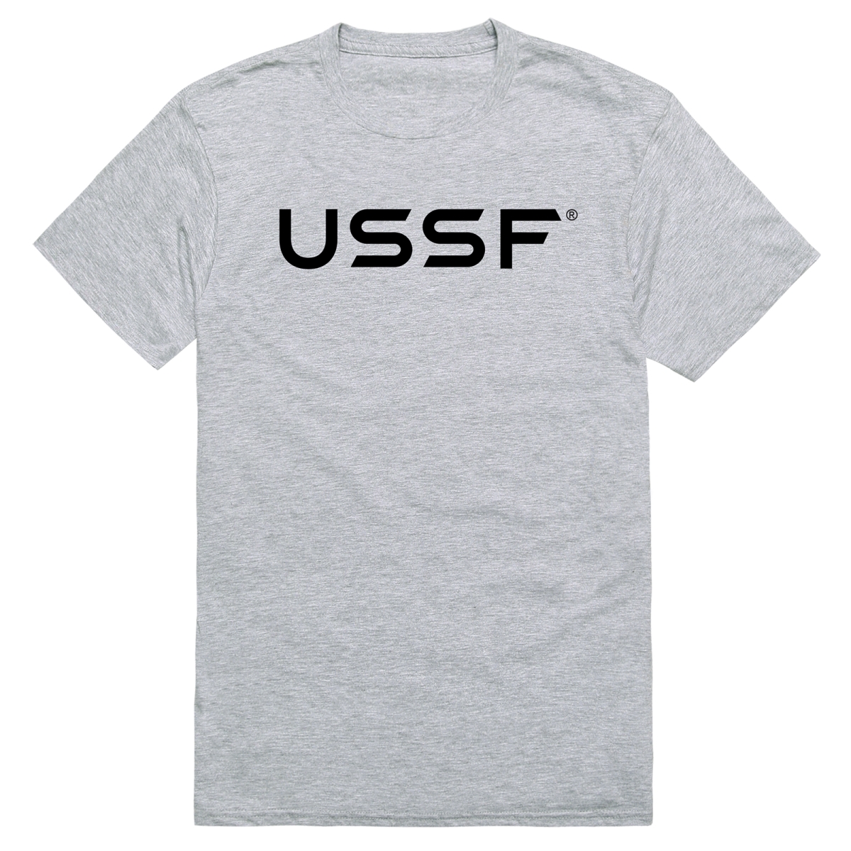 AM5-SF5-HGY-03 Basic Military US Space Force 5 Short Sleeve T-Shirt, Heather Gray - Large