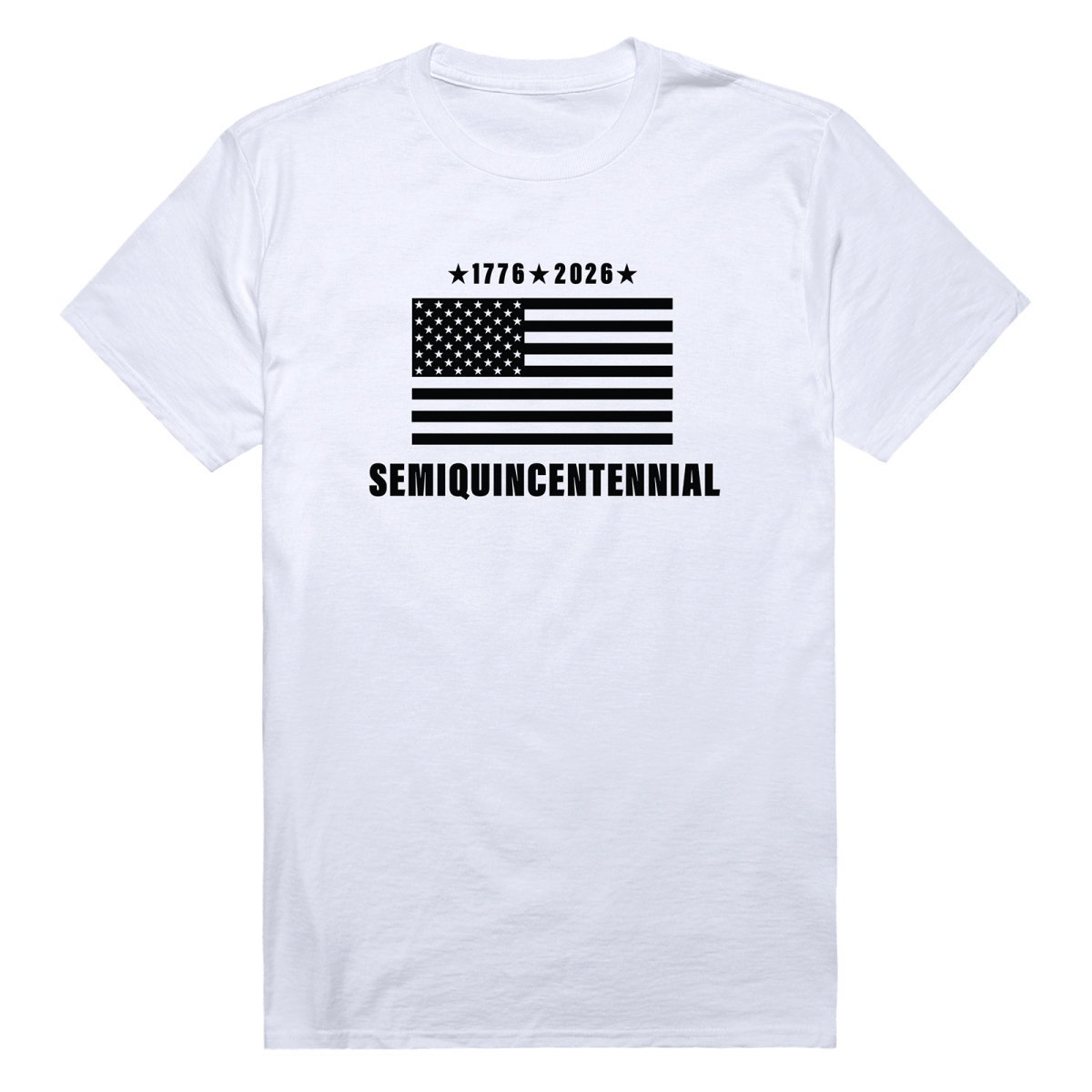 AN3-238-WHT-02 America 250 Years Anniversary Short Sleeve T-Shirt, White - Medium