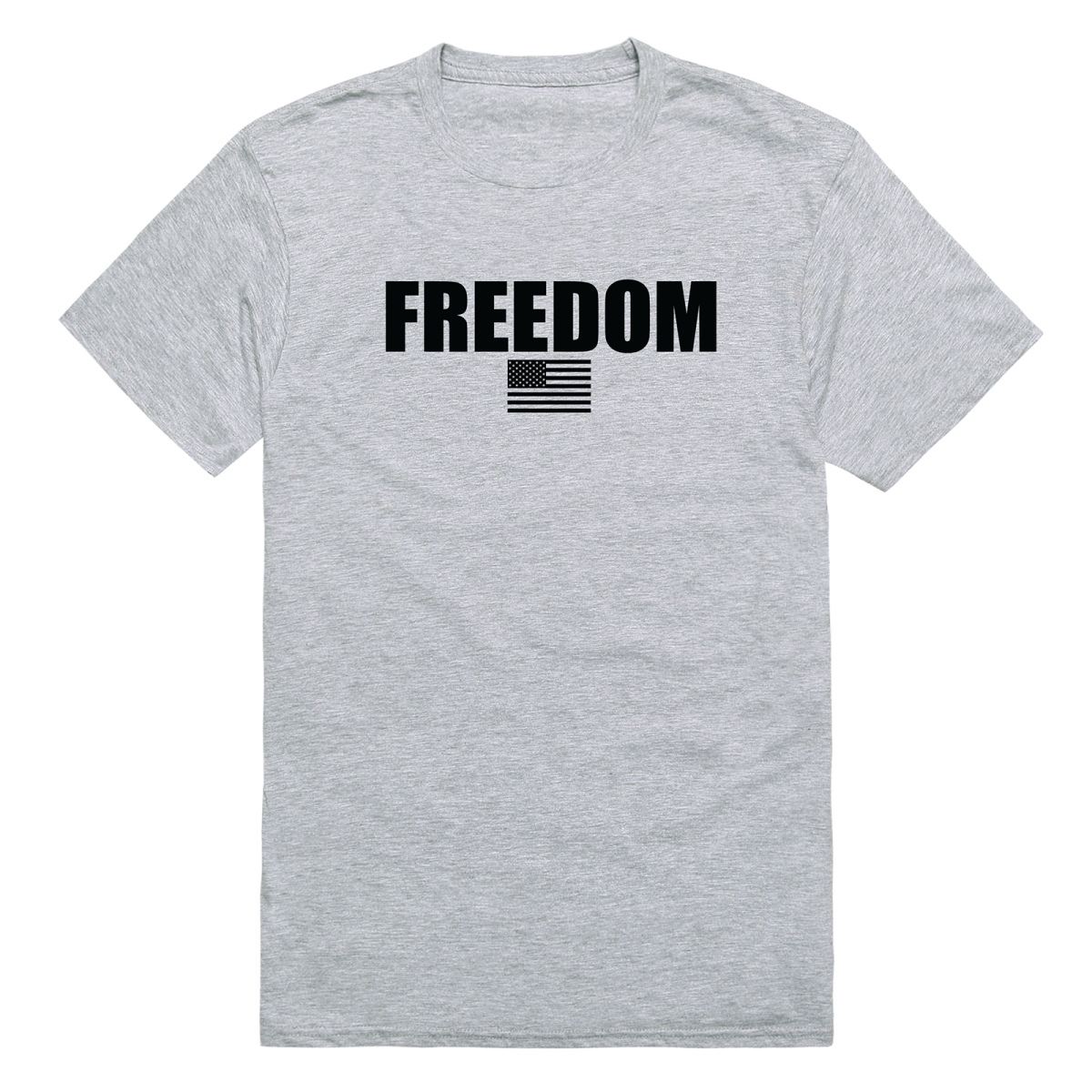 AM3-235-HGY-04 America Basic Freedom US Flag Short Sleeve T-Shirt, Heather Gray - Extra Large