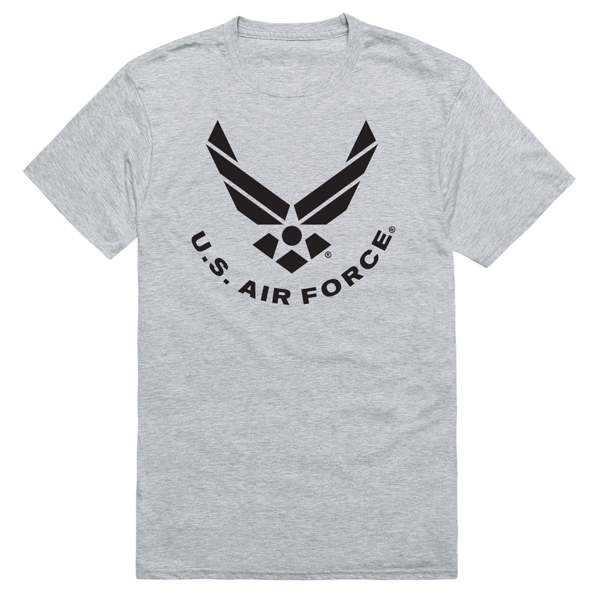 AM5-AF2-HGY-02 Basic Military US Air Force 2 Short Sleeve T-Shirt, Heather Gray - Medium